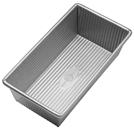 美国锅1140LF烘焙铝钢面包盘8.5 x 4.5 x 3英寸小，银
