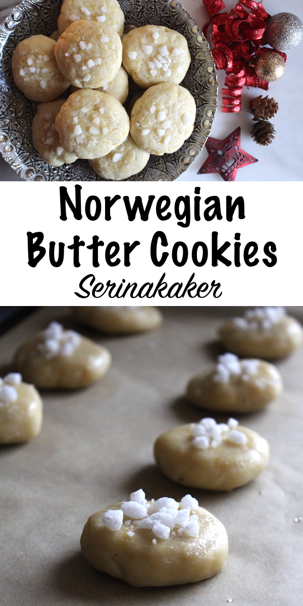 挪威黄油饼干(Serinakaker) ~这些传统的挪威节日饼干是用珍珠糖装饰的简单黄油饼干。寻找简单的北欧圣诞饼干?Serinakaker在几分钟内聚集在一起，为圣诞餐桌增添了另一个美味的节日饼干。#圣诞饼干#节日食谱#北欧食物#挪威
