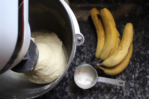 发酵香蕉面包面团