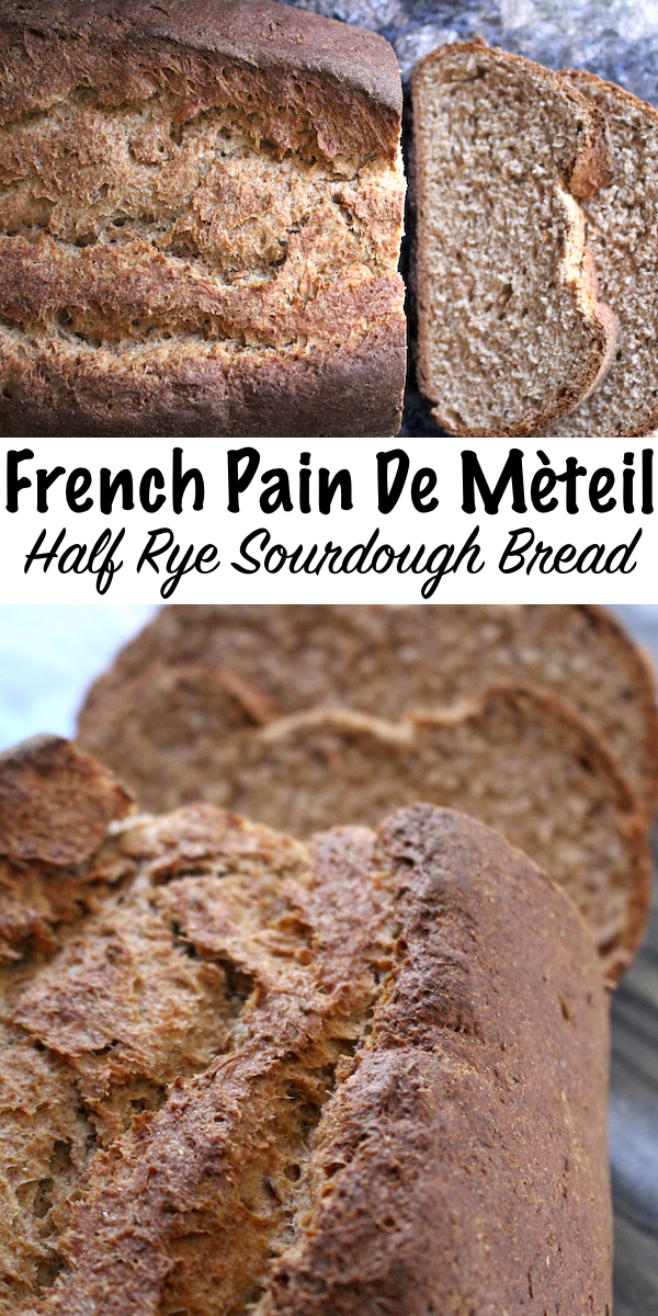 法国疼痛de Meteil ~一半用黑麦面团和黑麦发酵面包小麦倾盆大雨。这面包有大约45%黑麦粉,就足以增添美妙的味道但不是太多这面包还有精彩的有弹力的纹理。#面包酵母# # #黑麦# realfood #烘焙食谱